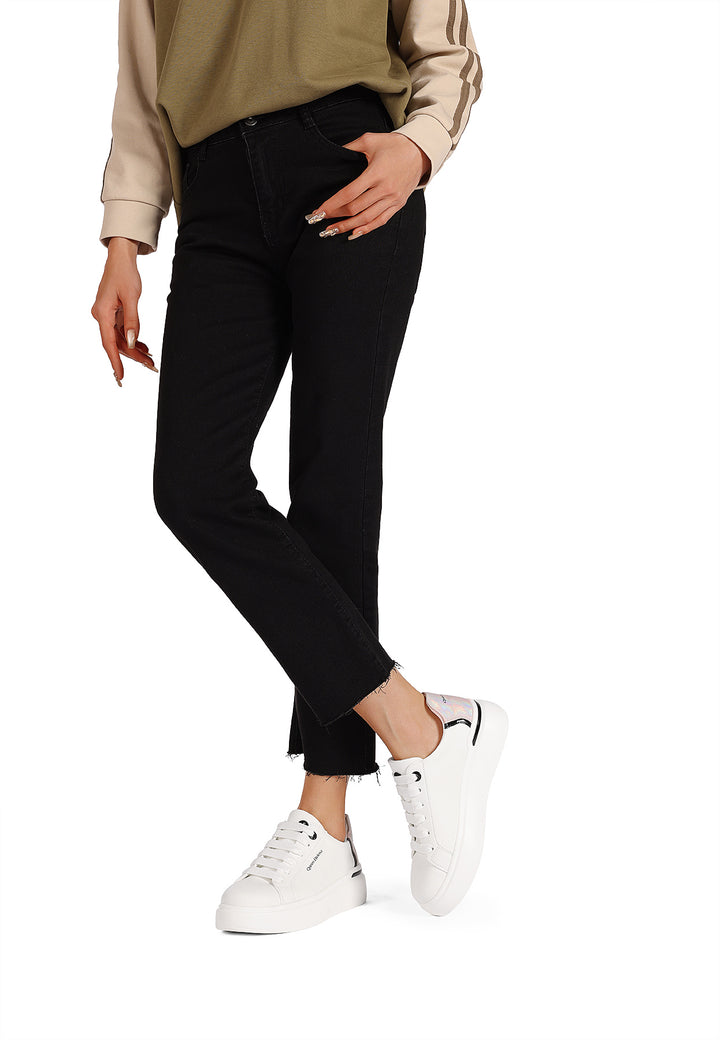 Sneakers da donna con platform colore bianco argentato