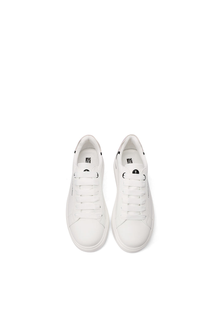 Sneakers da donna con platform colore bianco argentato