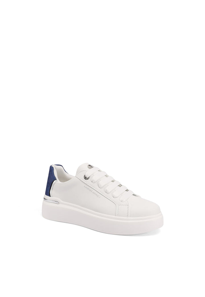 Sneakers da donna con platform colore bianco blu