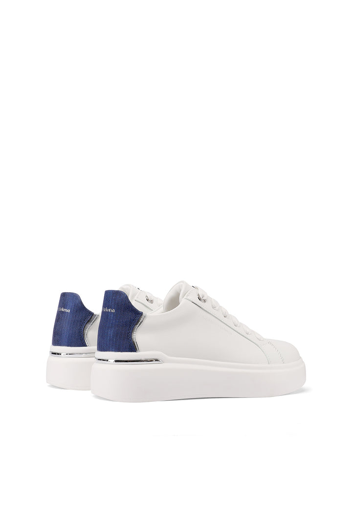 Sneakers da donna con platform colore bianco blu