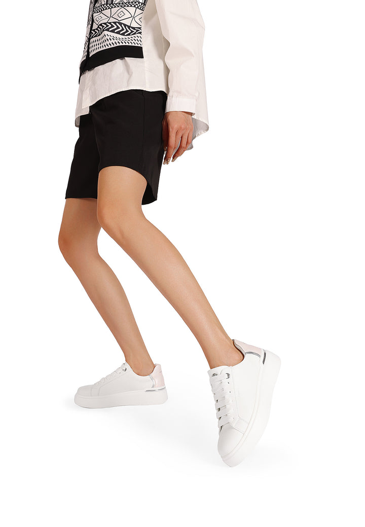 Sneakers da donna con platform colore bianco grigio