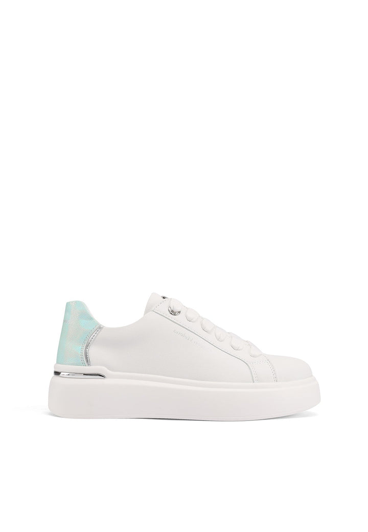 Sneakers da donna con platform colore bianco verde