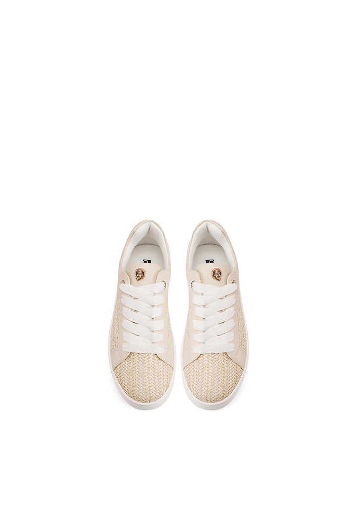 Sneakers da donna con platform colore beige