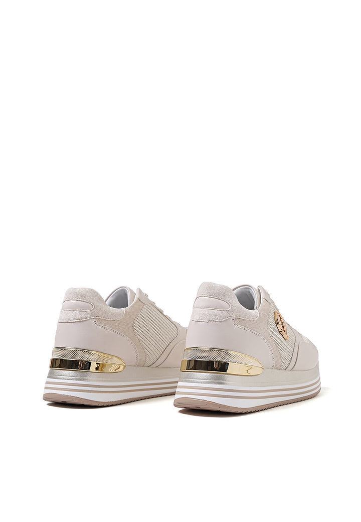 sneakers donna suola platform con logo queen helena oro