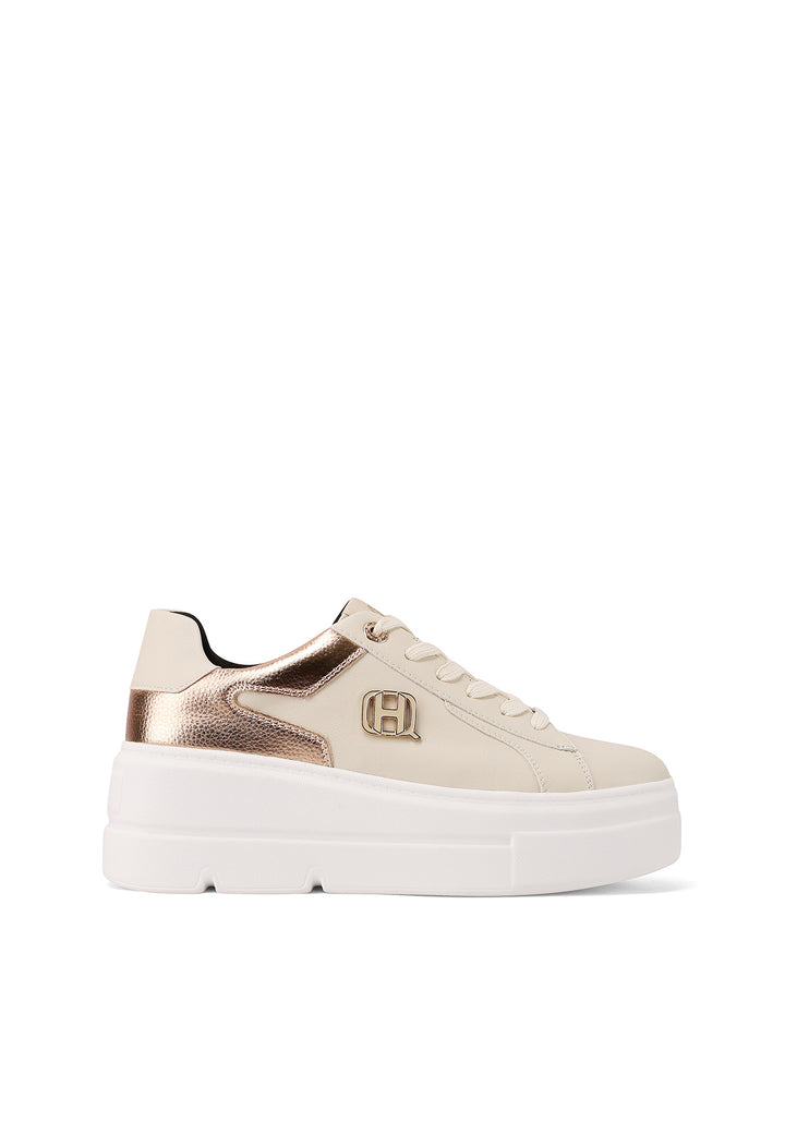 Sneakers glamour eleganti con suola alta Platform e logo in acciaio laccato