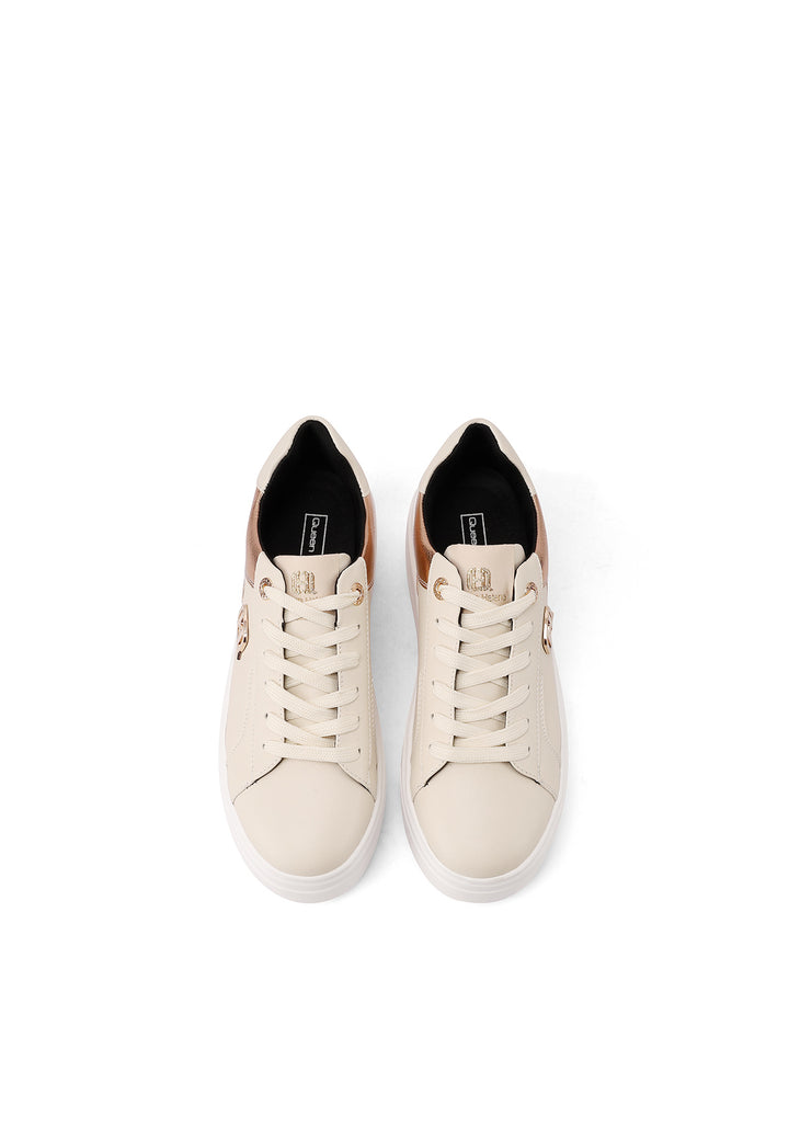Sneakers glamour eleganti con suola alta Platform e logo in acciaio laccato