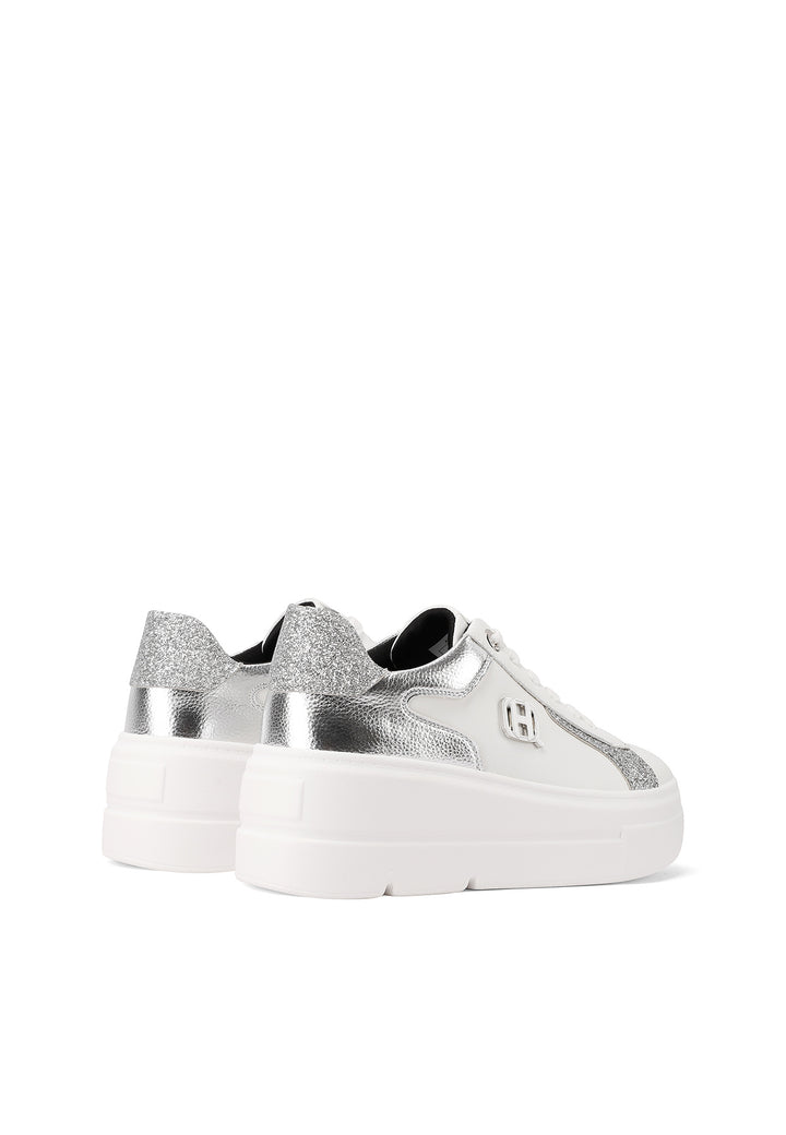 Sneakers glamour eleganti con suola alta Platform e logo in acciaio laccato