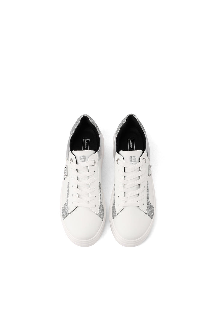 Sneakers glamour eleganti con suola alta Platform e logo in acciaio laccato