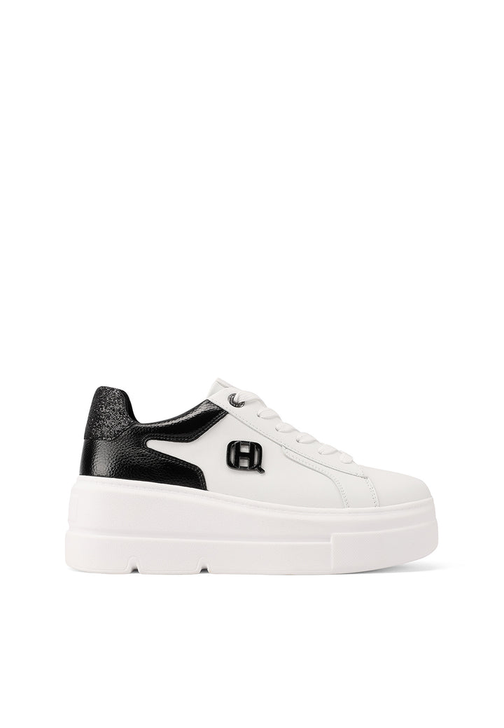 Sneakers glamour eleganti con suola alta Platform e logo in acciaio laccato