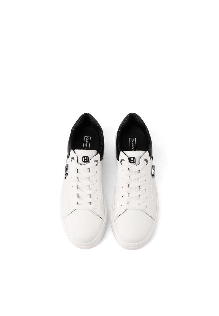 Sneakers glamour eleganti con suola alta Platform e logo in acciaio laccato