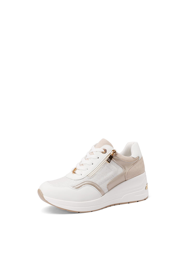 Sneakers da donna con zeppa colore bianco