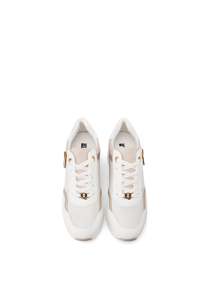 Sneakers da donna con zeppa colore bianco