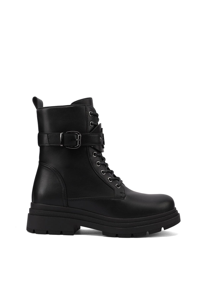 Stivaletti da donna anfibi in ecopelle nera queen helena x33-55