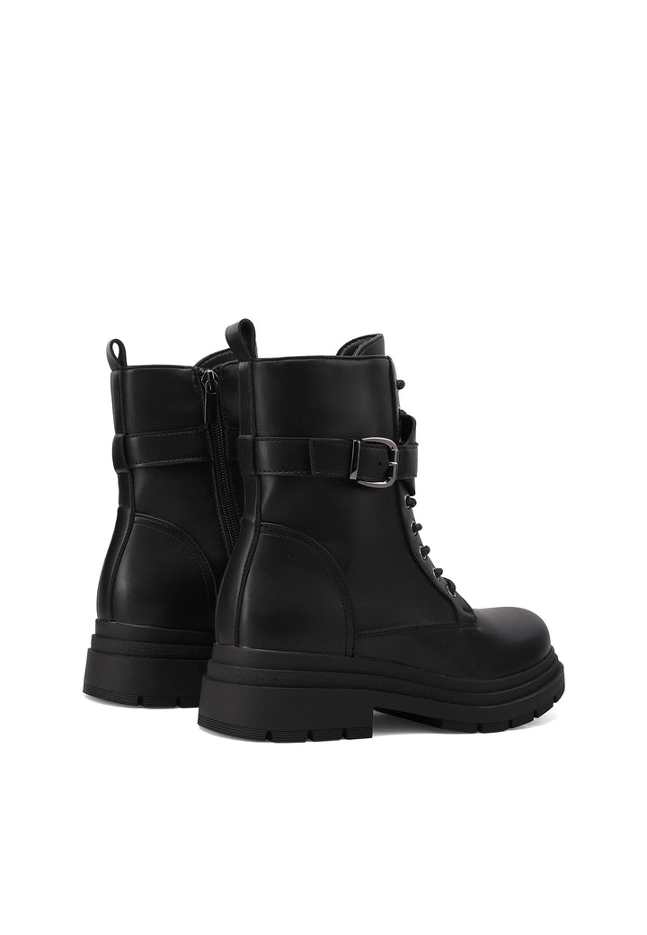 Stivaletti da donna anfibi in ecopelle nera queen helena x33-55