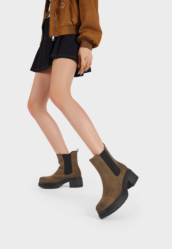 Stivaletti da donna in ecopelle khaki queen helena X33-82