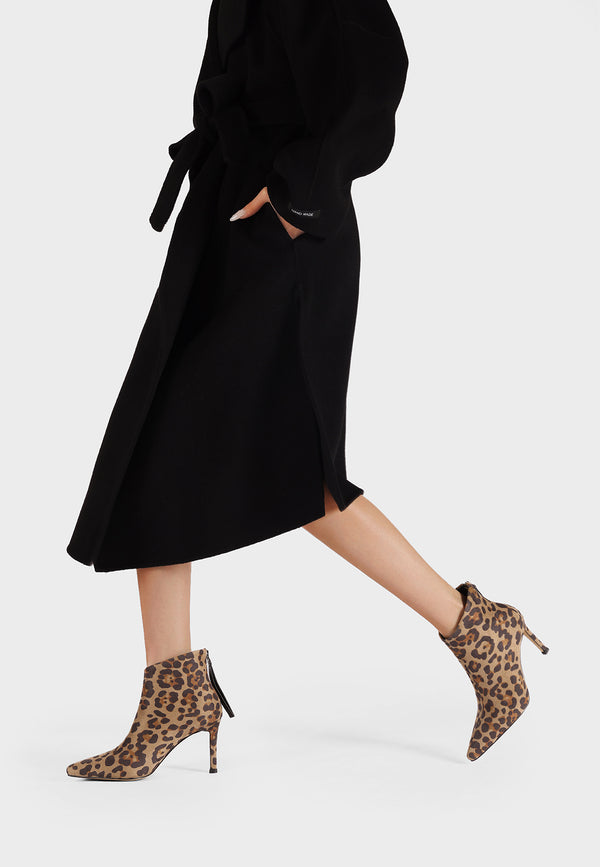 stivaletti da donna queen helena leopardati con tacco 8 cm