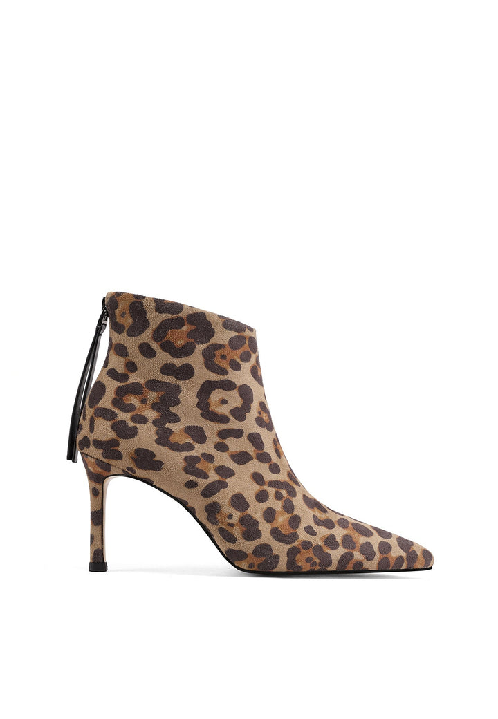 stivaletti da donna queen helena leopardati con tacco 8 cm