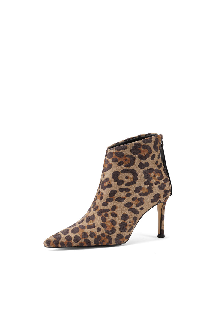stivaletti da donna queen helena leopardati con tacco 8 cm