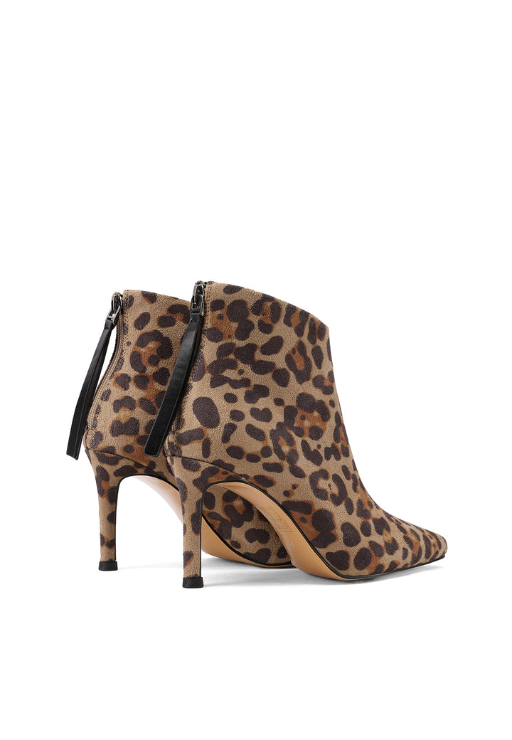 stivaletti da donna queen helena leopardati con tacco 8 cm