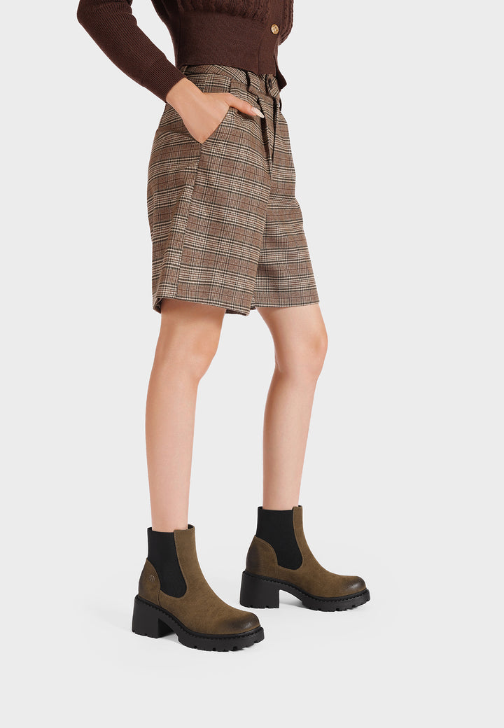 Stivaletti da donna con tacco da 6 cm queen helena X33-87 khaki
