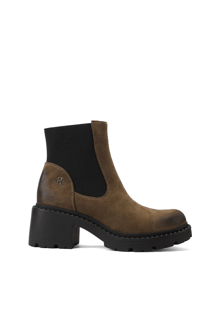 Stivaletti da donna con tacco da 6 cm queen helena X33-87 khaki