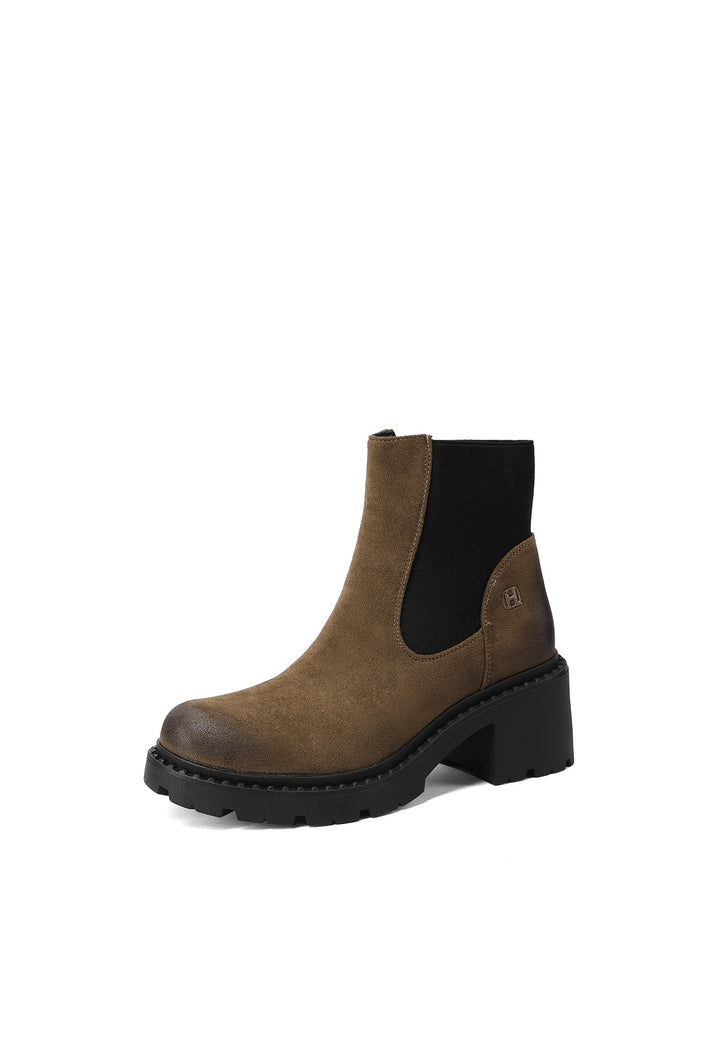 Stivaletti da donna con tacco da 6 cm queen helena X33-87 khaki