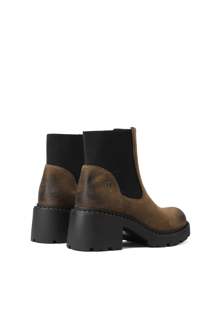 Stivaletti da donna con tacco da 6 cm queen helena X33-87 khaki