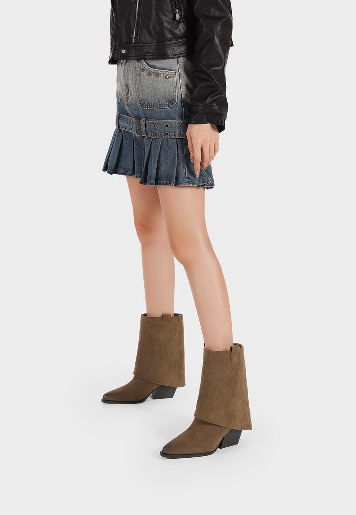 Stivaletti gambale risvoltato camperos khaki