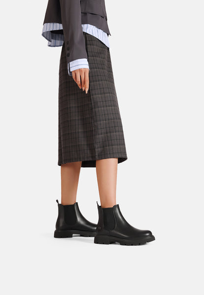 Stivaletti Chelsea Bassi Donna QUEEN HELENA X27-123 | Tronchetti Invernali Con Tacco Plateau, Colore Nero, Taglia 38