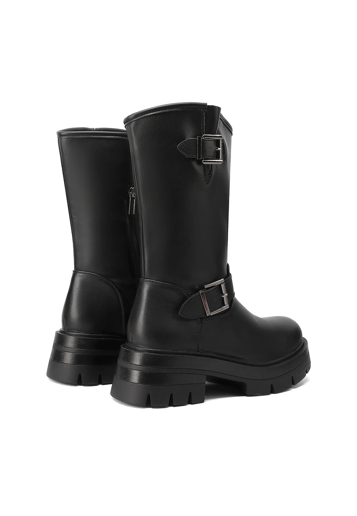 Stivaletti biker queen helena in ecopelle nera X33-62