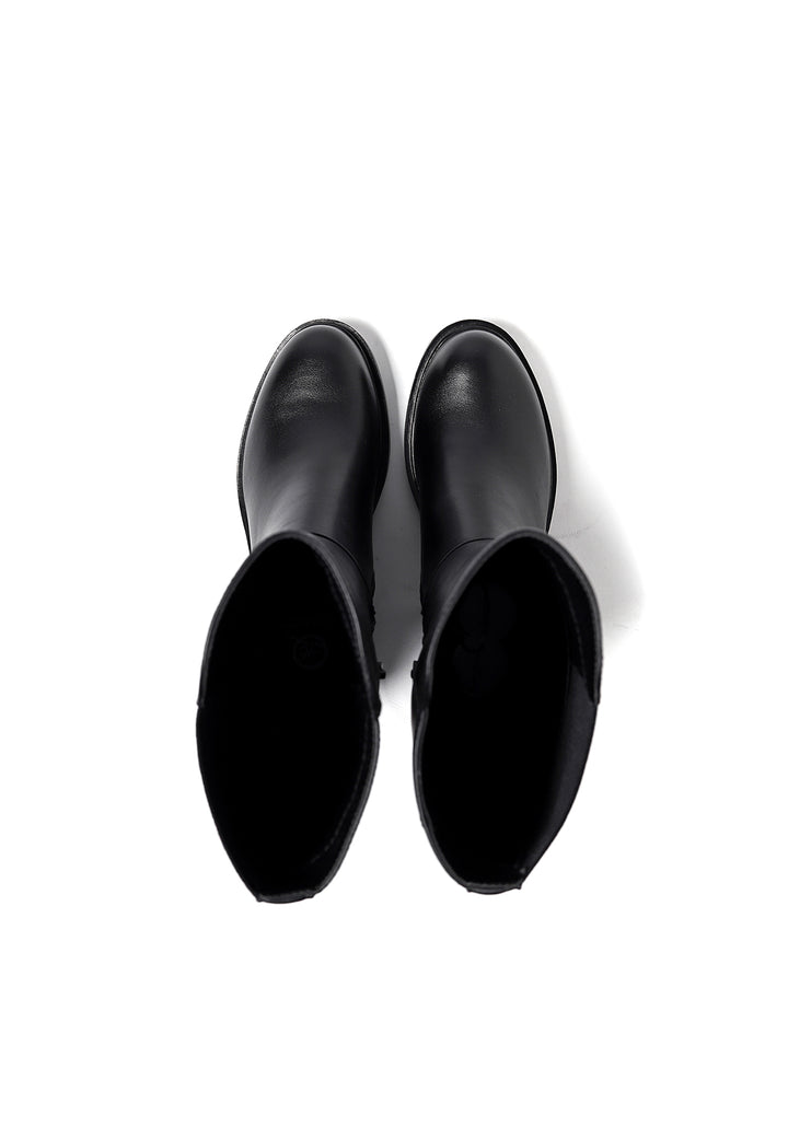 Stivali alti con tacco in ecopelle colore nero 