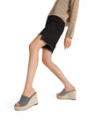 Scarpe con zeppa in corda color nero