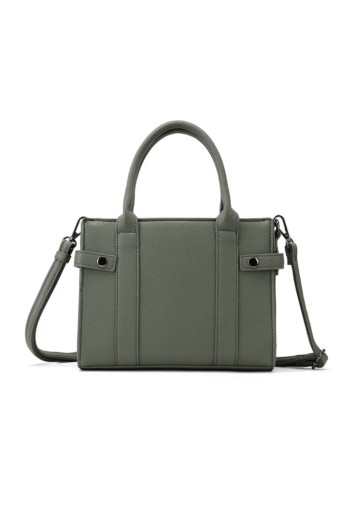 Borsa a mano donna elegante in ecopelle con tracolla khaki