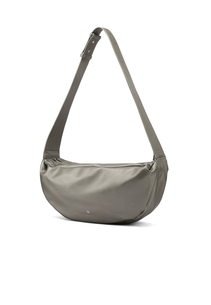 Borsa a mano donna elegante in ecopelle con tracolla argento