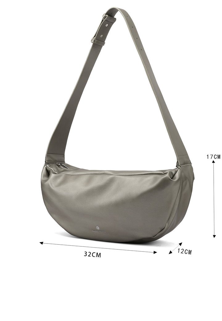 Borsa a mano donna elegante in ecopelle con tracolla argento