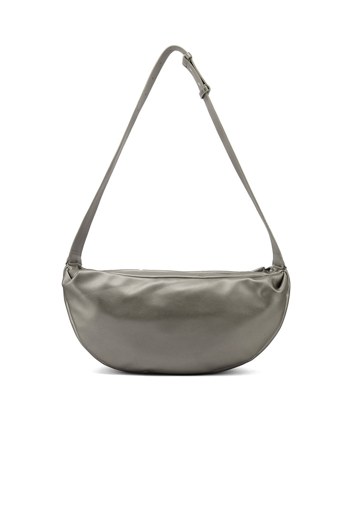 Borsa a mano donna elegante in ecopelle con tracolla argento