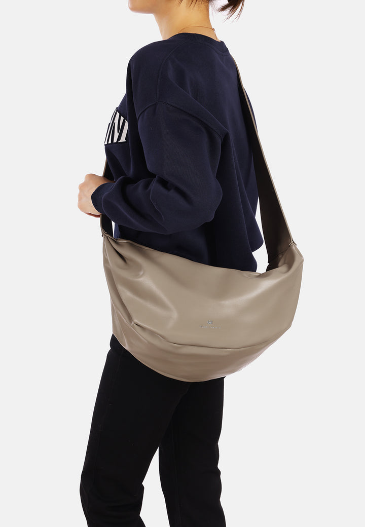 Borsa a mano donna elegante in ecopelle con tracolla khaki