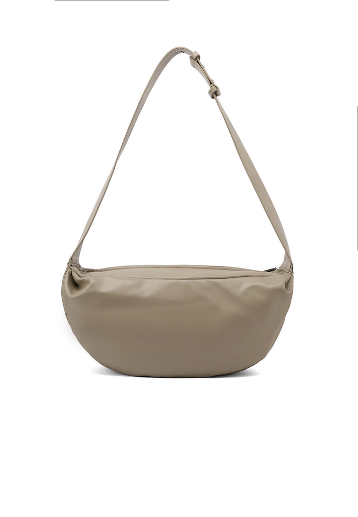 Borsa a mano donna elegante in ecopelle con tracolla khaki