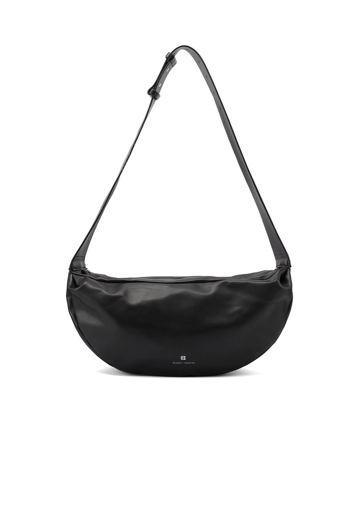 Borsa a mano donna elegante in ecopelle con tracolla nera