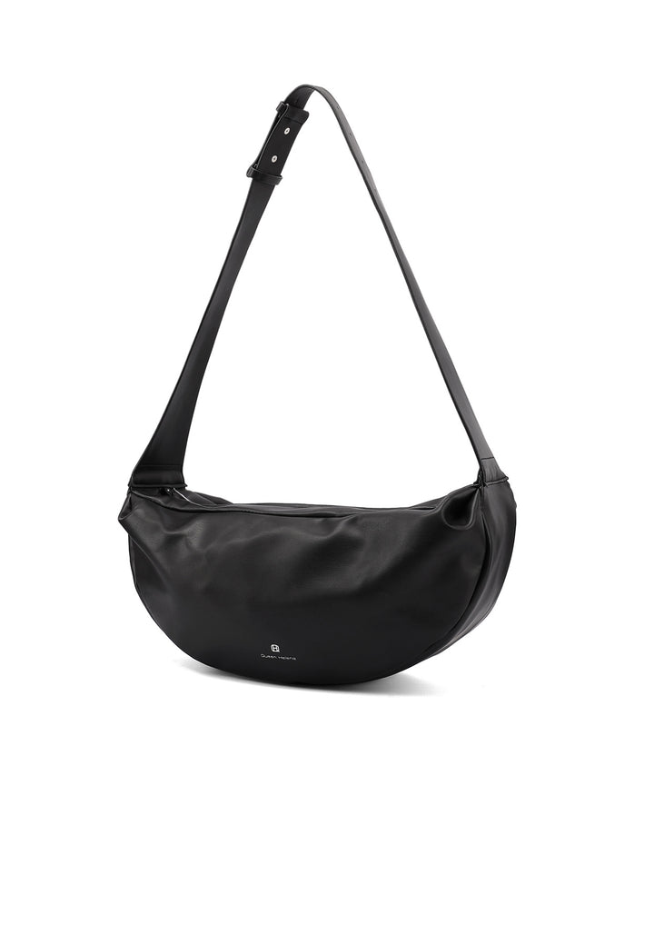 Borsa a mano donna elegante in ecopelle con tracolla nera