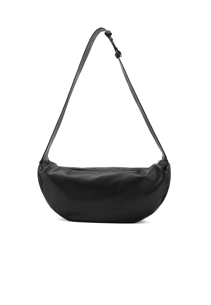 Borsa a mano donna elegante in ecopelle con tracolla nera