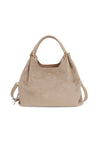 Borsa donna a mano in suede con doppio manico e tracolla regolabile