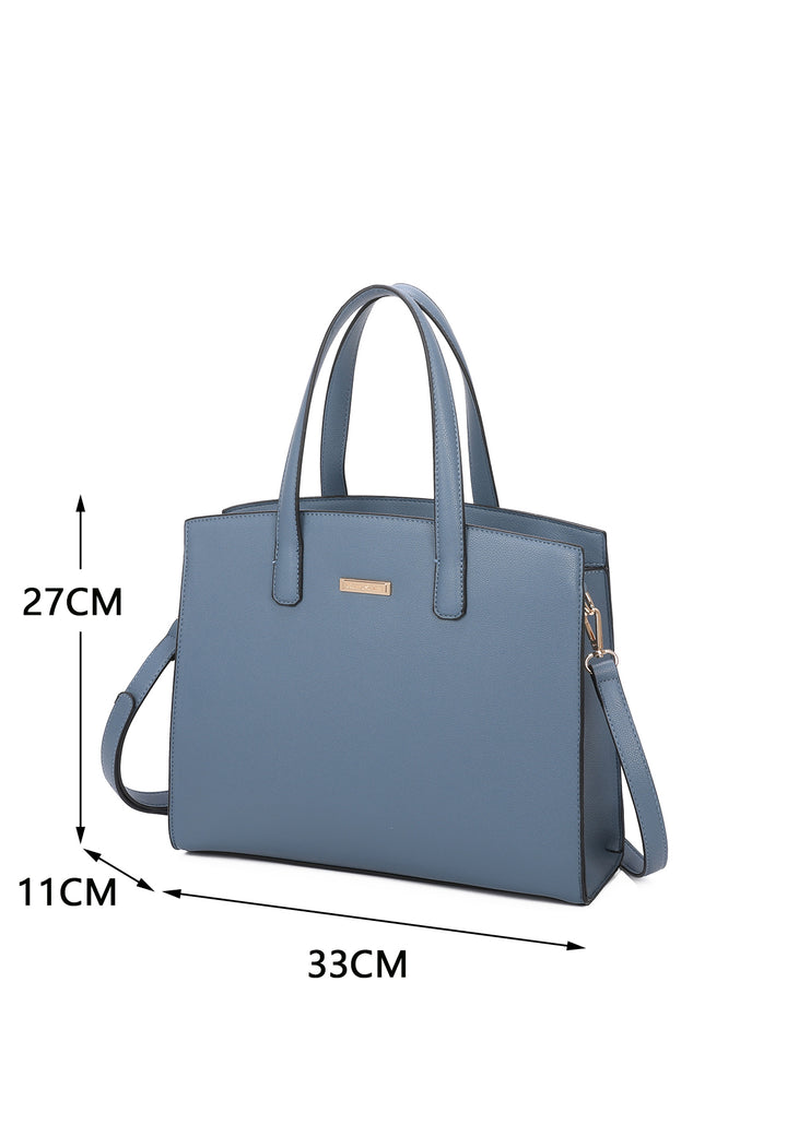 borsa a mano da donna in ecopelle con tracolla colore blu