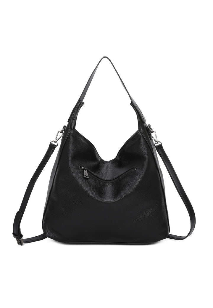 borsa da donna in ecopelle colore nero a mano con tracolla