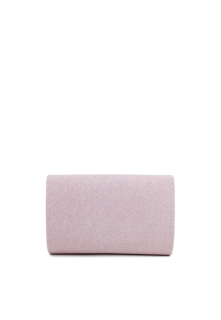 borsa da donna pochette in ecopelle brillantinato colore rosa con tracolla