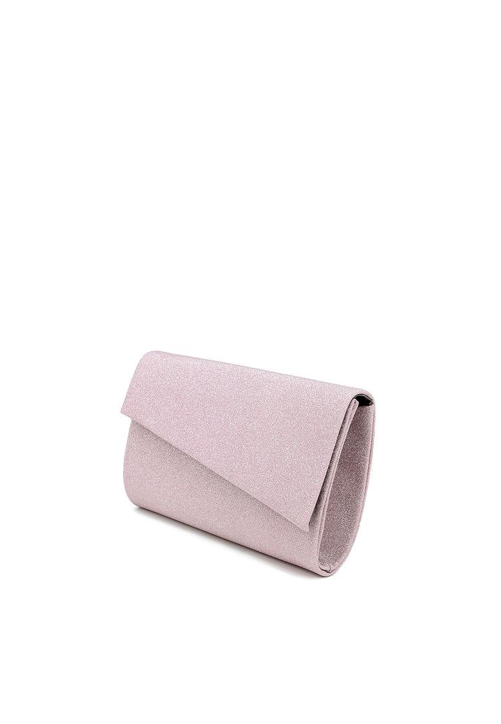 borsa da donna pochette in ecopelle brillantinato colore rosa con tracolla