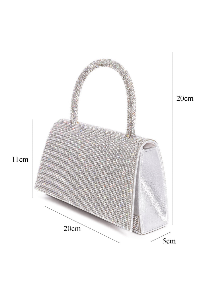 borsa elegante pochette queen helena argento