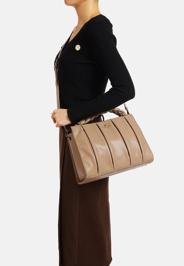 borsa grande casual capiente con tracolla e manico rivestito