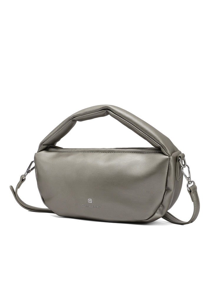 Borsa hobo donna in ecopelle con tracolla argento