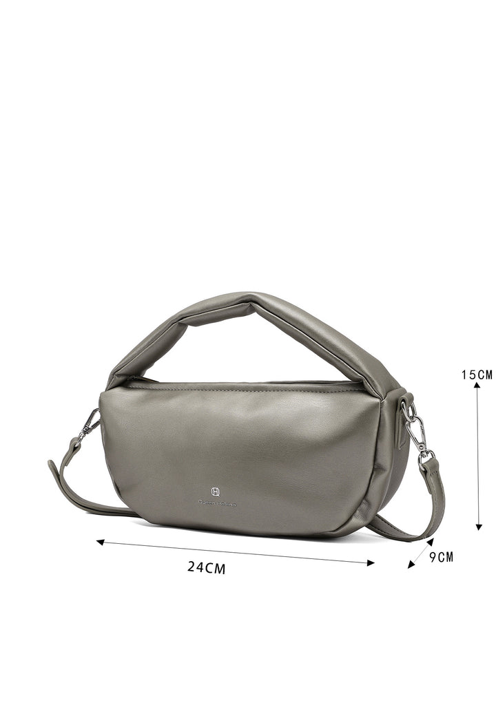 Borsa hobo donna in ecopelle con tracolla argento